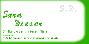 sara wieser business card