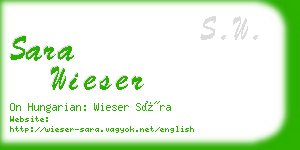 sara wieser business card